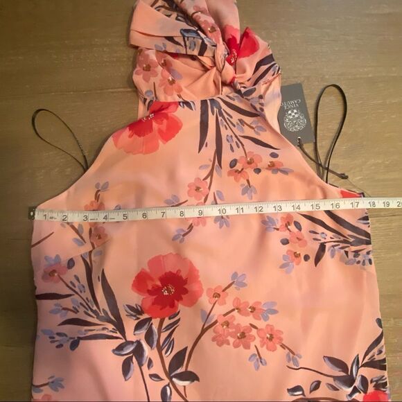 NWT VINCE CAMUTO Peach Floral Sleeveless A-line Dress. SZ 16 - Picture 14 of 15